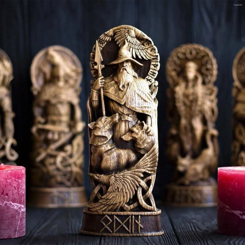 Estatuetas decorativas estátua de resina deuses nórdicos odin sol loki freya lenda viking deus escultura asa protoss escultura altar pagão asatru casa