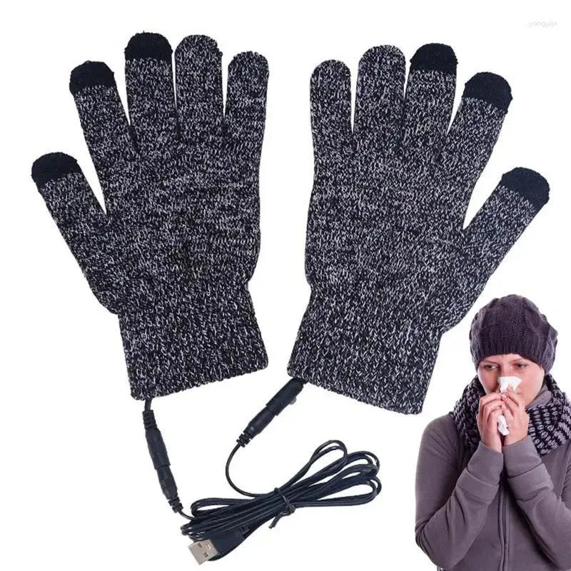 Велосипедные перчатки с USB-подогревом для женщин и мужчин, варежки с сенсорным экраном, теплая грелка для рук, нескользящая, перезаряжаемая