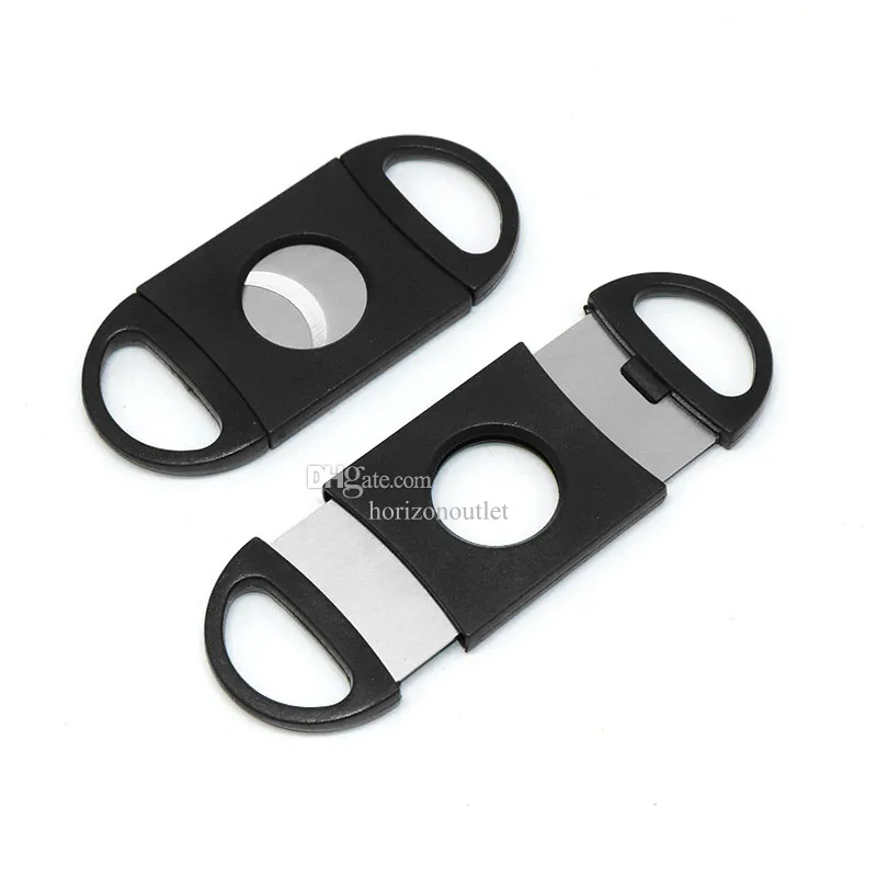 Portable Cigar Cutter Plastic Blade Pocket Cutters Round Tip Knife Scissors Manual Stainless Steel Cigars Smoking Tools 9x3.9CM