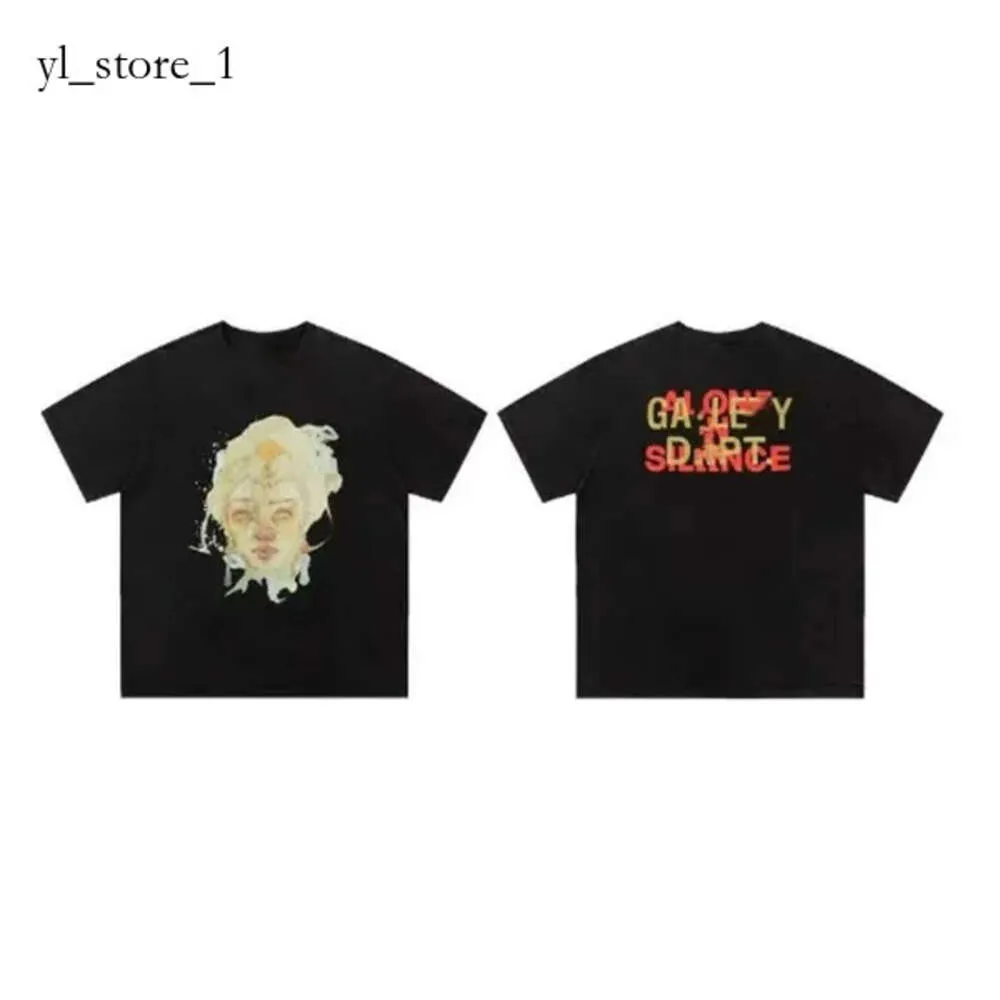 Designer Gallery Tee Depts T-shirts Casual Men Women Tees Hand-painted Ink Splash Graffiti Letters Loose Short-sleeved Round Neck Clothes Asian Gallerys Dept 548