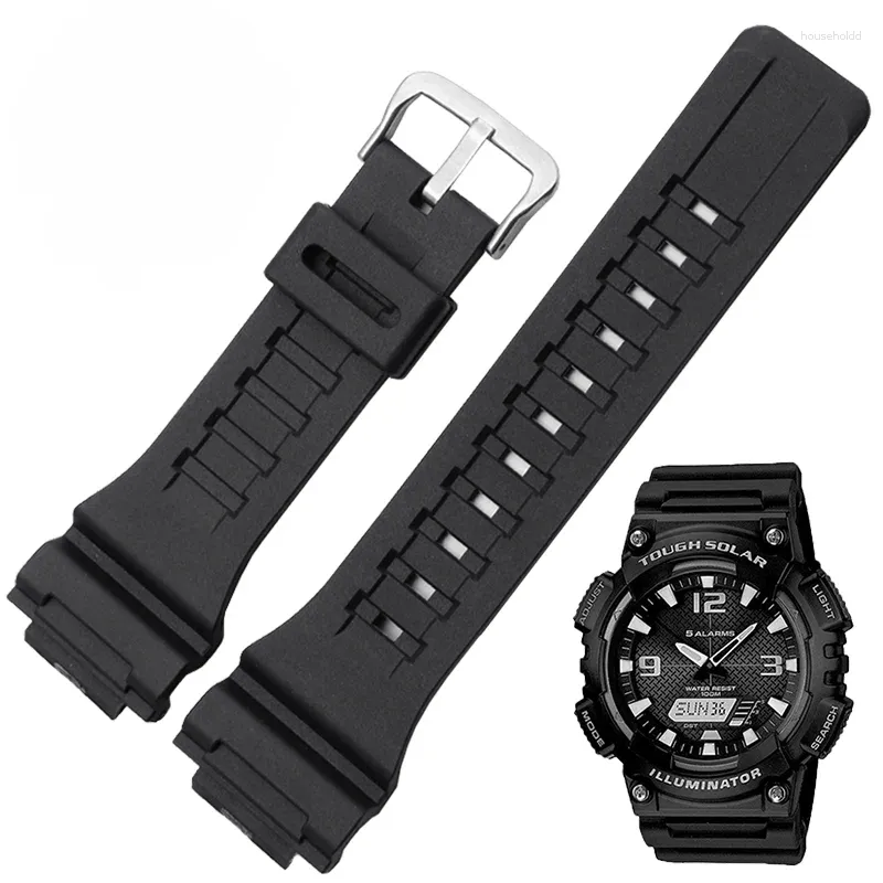 Bracelets de montre 18mm bracelet en caoutchouc pour hommes pour Casio AEQ-110W SGW-300H/400h AQ-S800W accessoires de bande de Silicone respirant imperméable