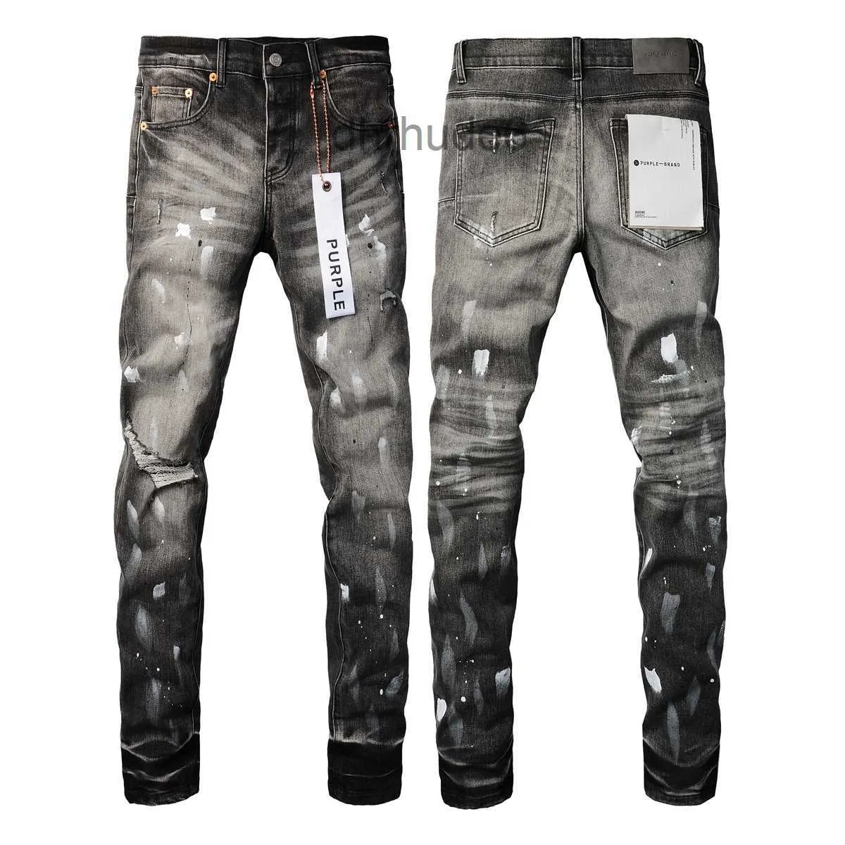 Designer Amirssstyle Am Smoke Grey Worn Out Hole Brushed Wax Wash Jeans Herbst/Winter High Street Fashion Marke für Männer und Frauen C2WE