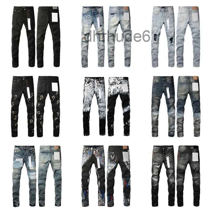 2024 Hot Mens Purple Jeans Designer staplade långa byxor Ksubi Ripped High Street B R A N D Patch Hole Denim Straight Fashionwear Silm J8BV