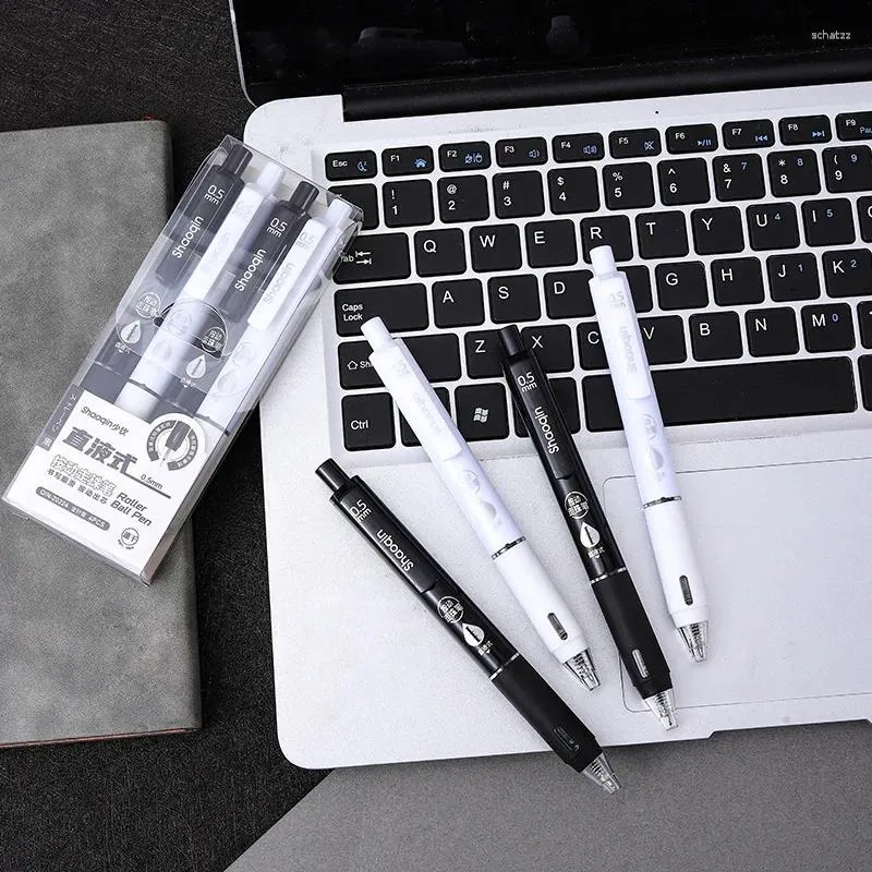 ZRE Silent Gel Pens 10-Pack - 0.5mm Fine Point Black Ink, Cute Pastel Colors