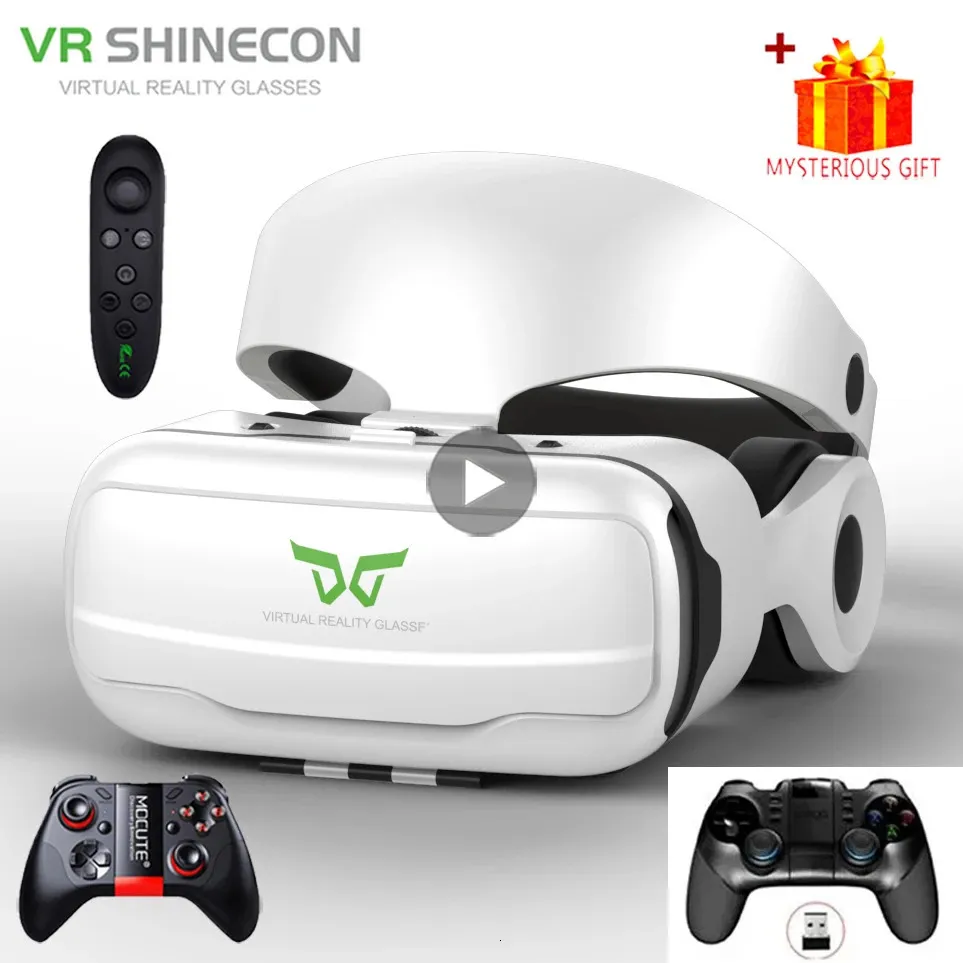 Shinecon VR Glasses Headset 3D Virtual Reality Device Helmet Viar Goggle Lenses For Smartphone Smart Cell Phone Realidade Viewer 240130