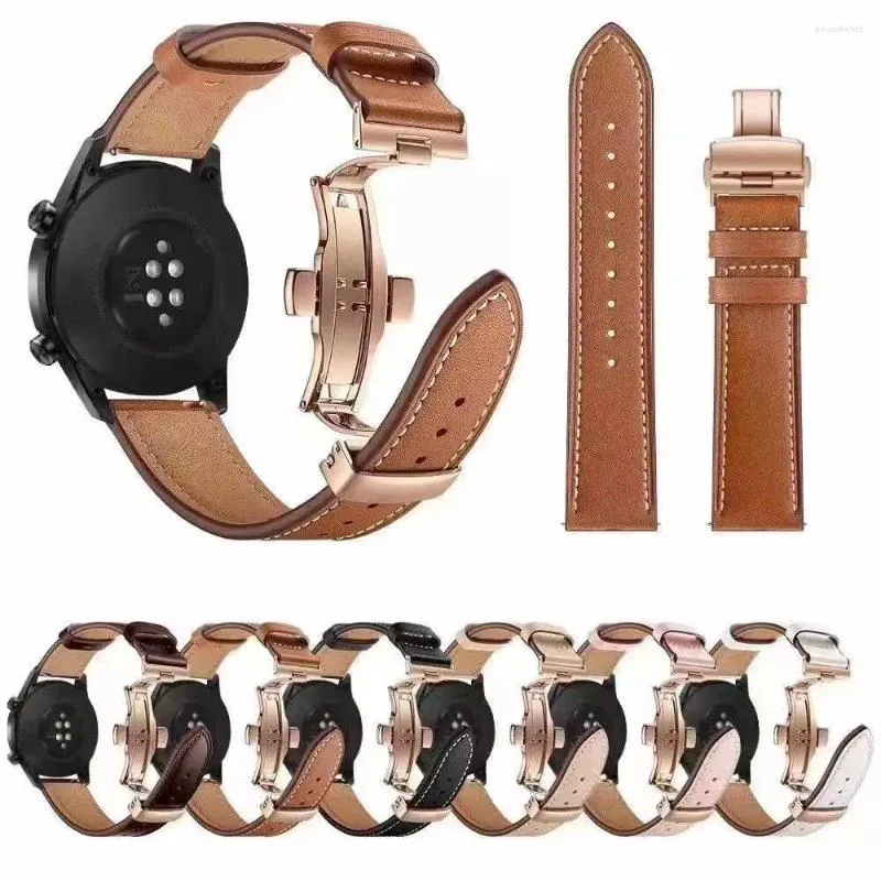 Watch Bands 20mm 22mm Leather Band For Samsung Galaxy 4 Classic/5 Pro Active 2/3/46mm Bracelet Huawei GT/2/3 Strap