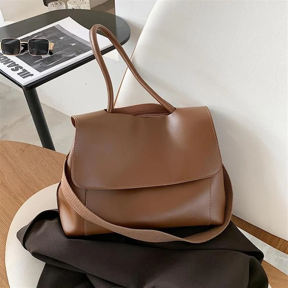 Casual Women Shoulder Bag Large capacity PU Leather Broad strap female Handbag 2021 New Travel big Totes female crossbody bags237Y