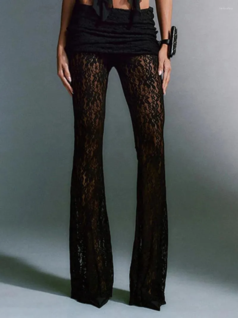 Beach Sheer Lace Leggings Lace Palazzo Pants Womens Sheer Mesh