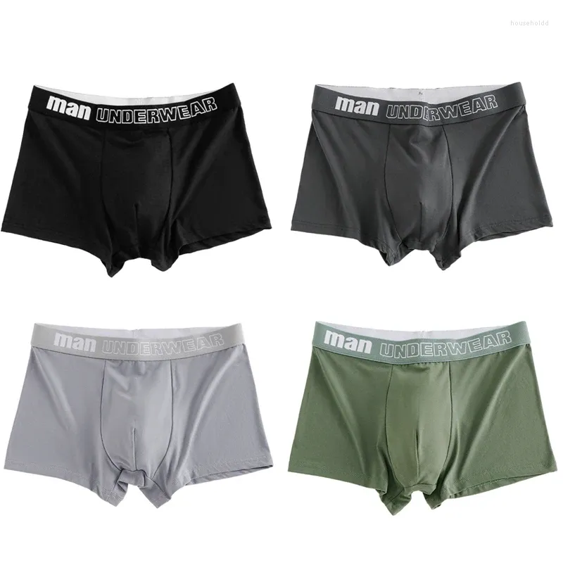 Underbyxor 4st/lot man underkläder mode bomull bekväma andningsboxare män manliga brev tryckta trosor shorts
