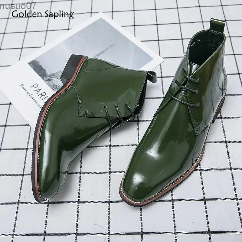 Laarzen Gouden Boompje Chelsea Laarzen voor Heren Mode Feestschoenen Casual Zakelijke Flats Vrije tijd Kantoor Heren Dress Boot Comfortabele schoenen