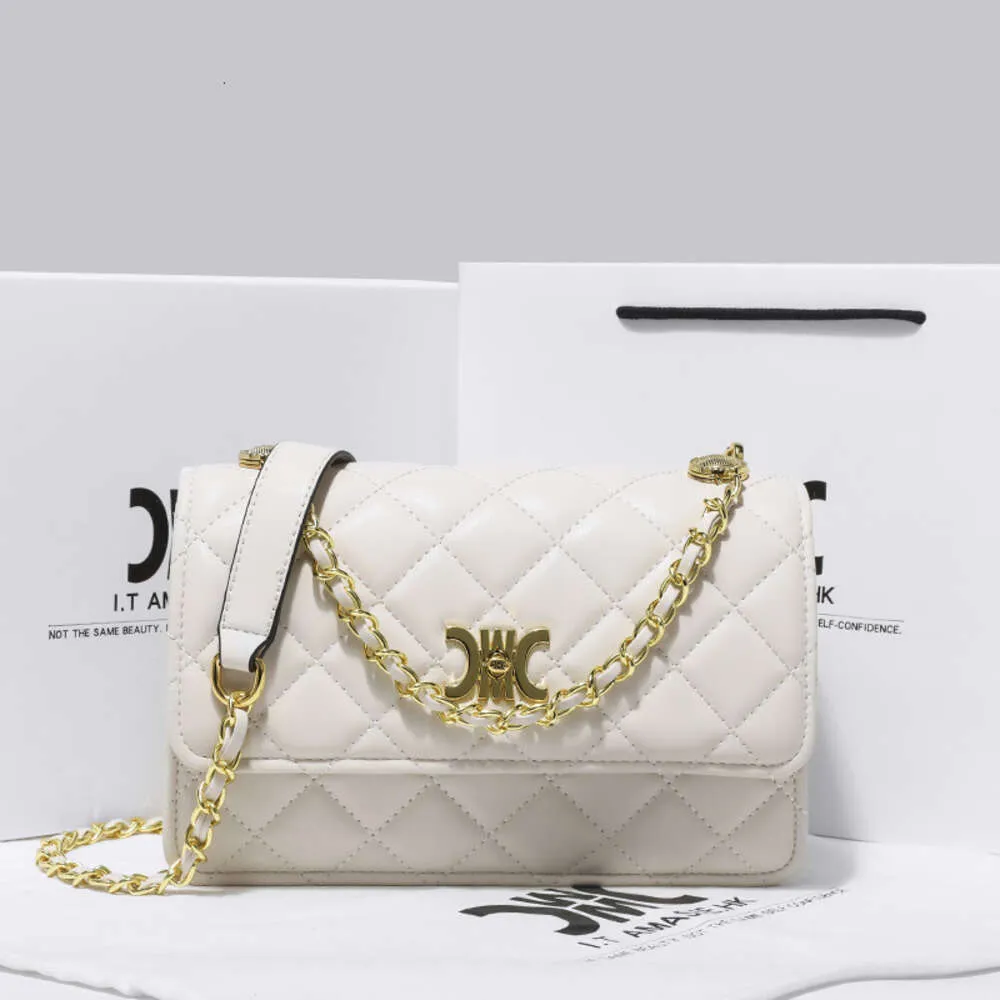 Novo branco feminino crossbody perfumado vento ling grade corrente versátil pequeno quadrado saco 2024 78% de desconto na loja atacado