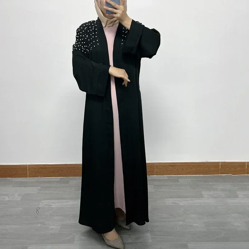 Ethnic Clothing Eid Kimono Abaya For Women Dubai Luxury Beaded Open Abayas Turkey Muslim Hijab Dress African Islam Modest Clothes Kaftan