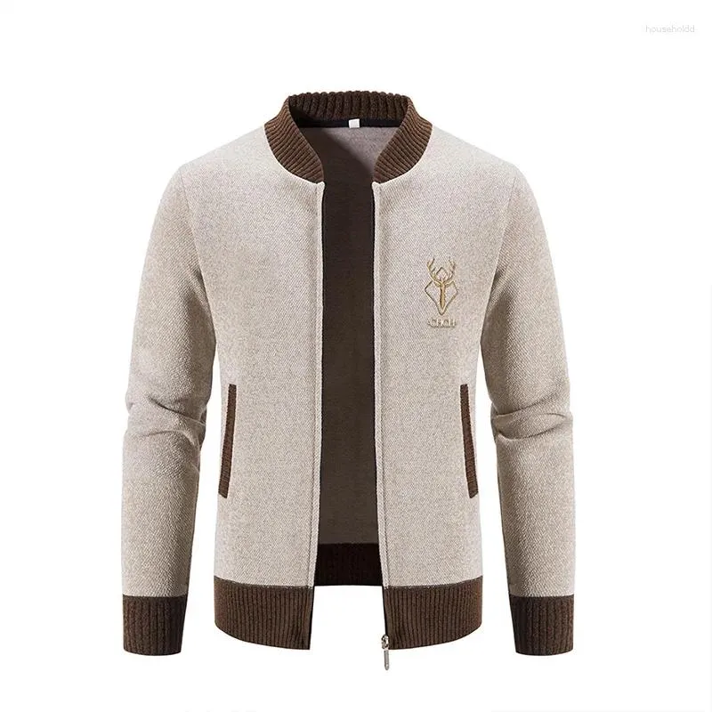 Pulls pour hommes Hommes Cardigan Pull 2024 Automne Hiver Épais Chaud Fermeture À Glissière Slim Fit Tricoté Veste Manteau Vêtements De Sport