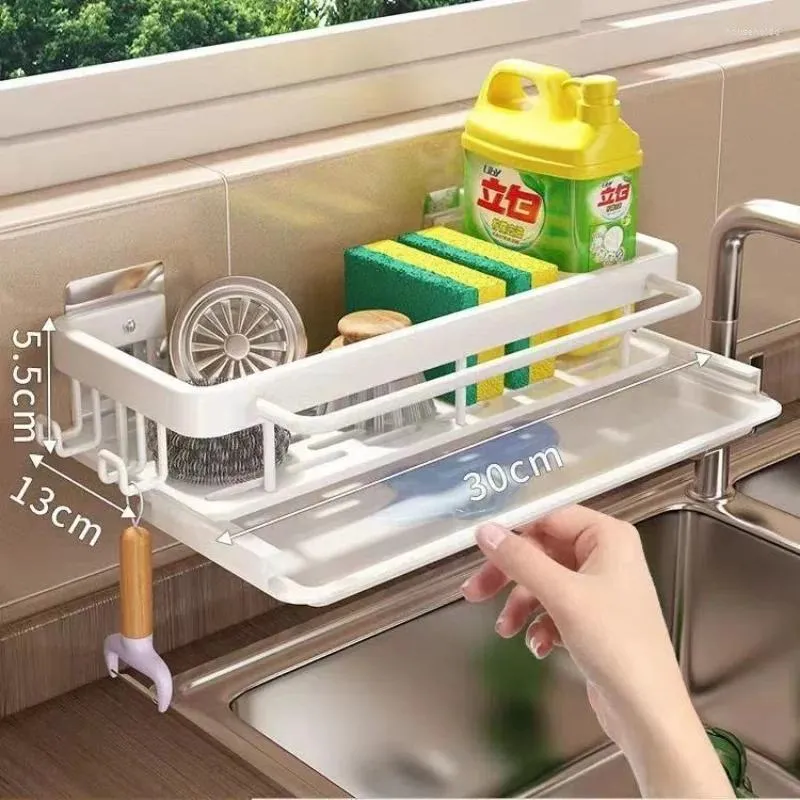 Kök förvaring Aluminium Rack Sink Drain Svamp arrangör hängande tvålavloppshylla korg badrum schampo hyllor