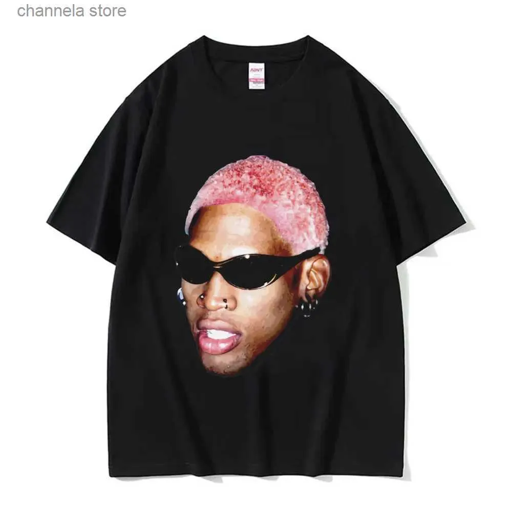 Men's T-Shirts Hot Sale The Worm Dennis Rodman Graphic T Shirt Men Women Boys Basketball Short Sleeve T Shirts Male Cotton Oversized Streetwear T240202