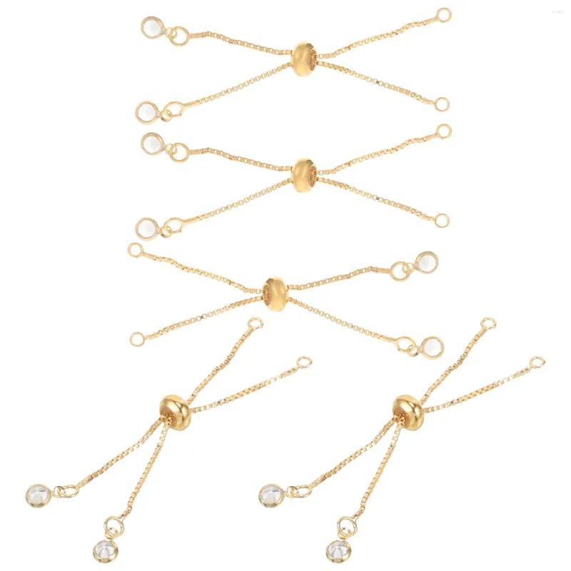 Charme pulseiras 5 pcs pulseira extensor acessórios slider correntes diy extensores extensão universal jóias fazendo cobre mulheres