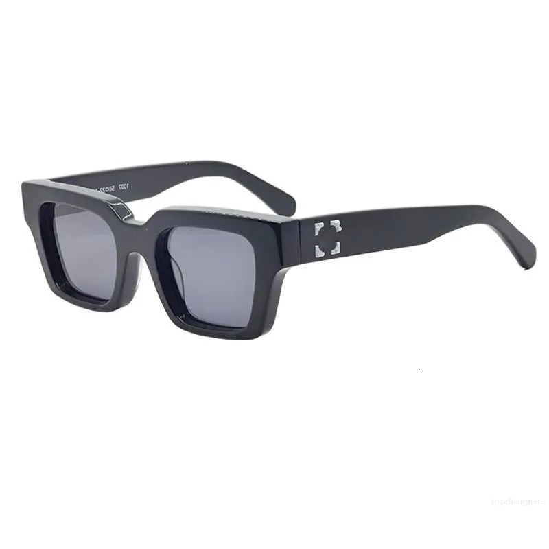 Designer zonnebrillen 008 gepolariseerde designer zonnebrillen voor heren dames heren coole mode klassieke dikke plaat zwart wit frame luxe brillen heren zonnebril UV400 wit