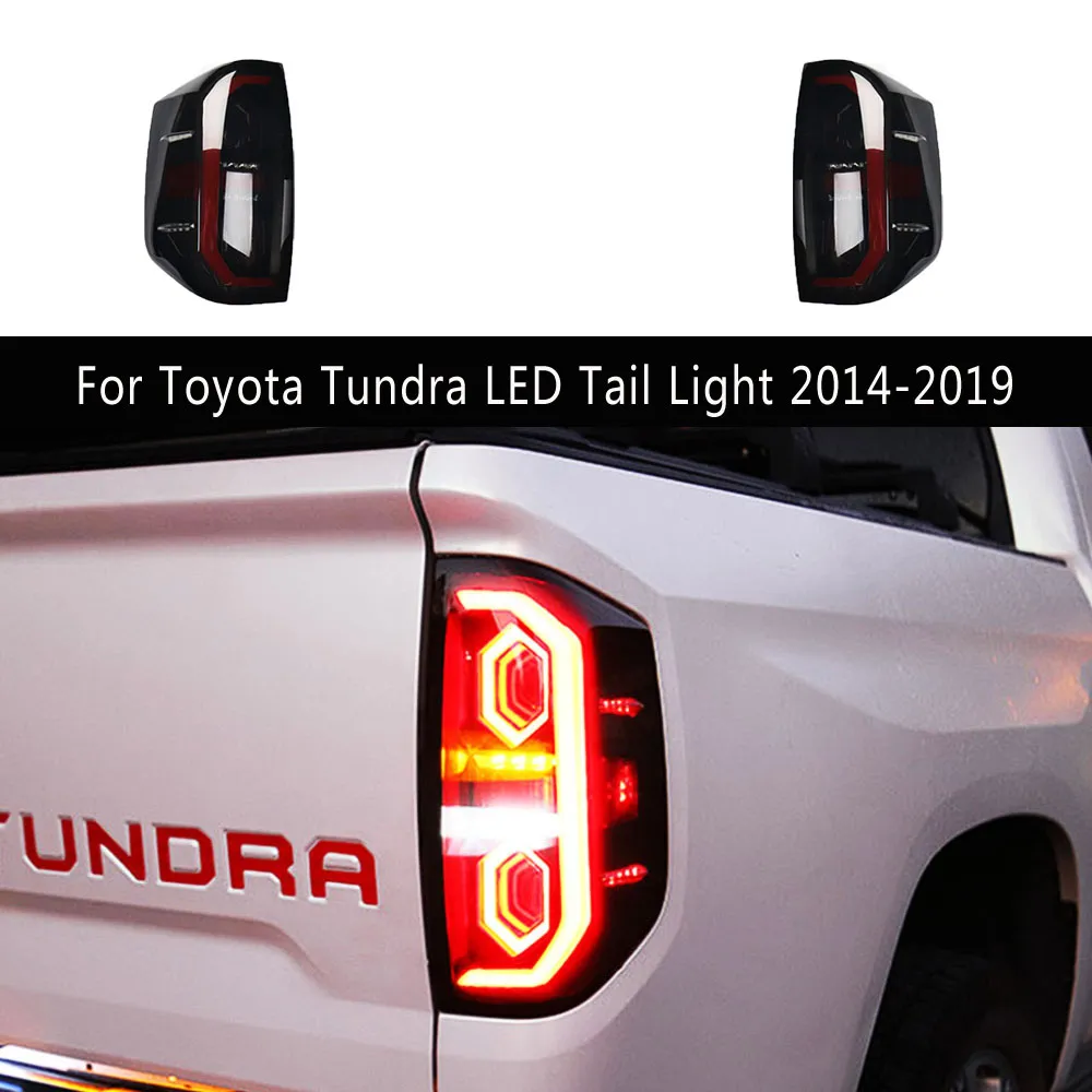 Pièces d'auto de lampe arrière pour Toyota Tundra feu arrière LED 14-19 indicateur de clignotant de banderole dynamique feu de freinage ensemble de feu arrière