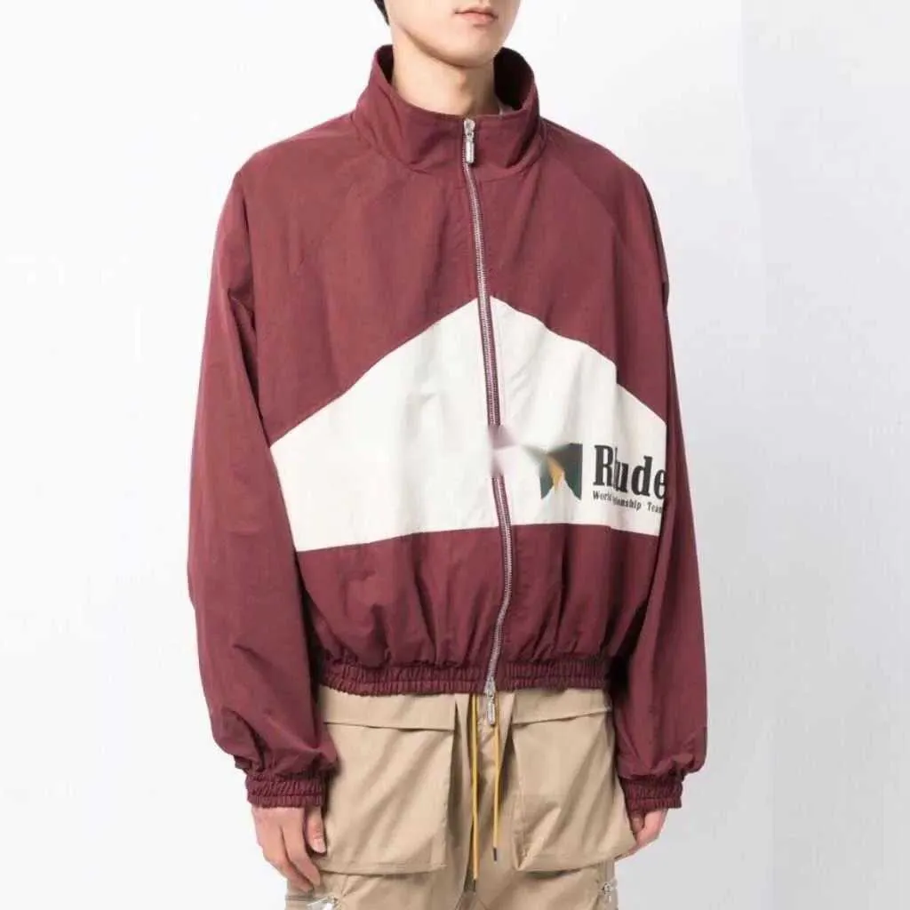 Designer Fashion Brand Coats Trendy Rhude Personalized Printed Short Jacket Thin Jacket sports windbreaker