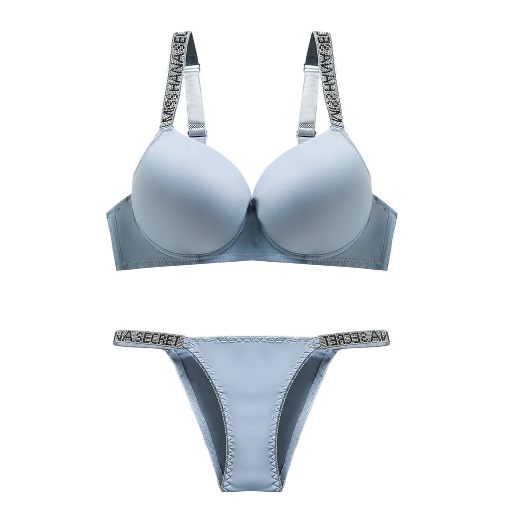 Rhinestone Straps Underwire Bra Set: Sexy, Stylish And Comfortable Panties  For Women From Greenbaobei, $19.09