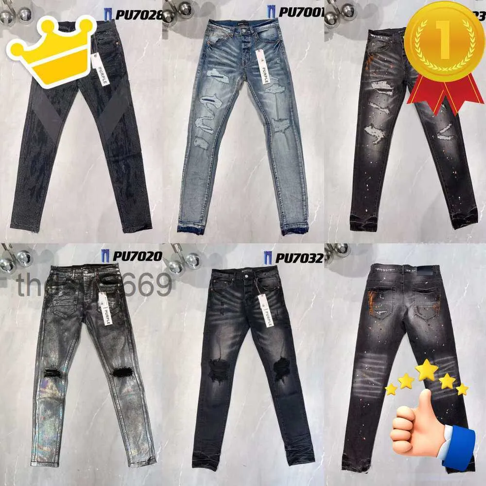 Pantalons Qualité haut de gamme Hommes Denim Violet Jeans Designer Jean Hommes Conception droite Rétro Streetwear Pantalon de survêtement décontracté Pantalon extensible maigre 2P8V