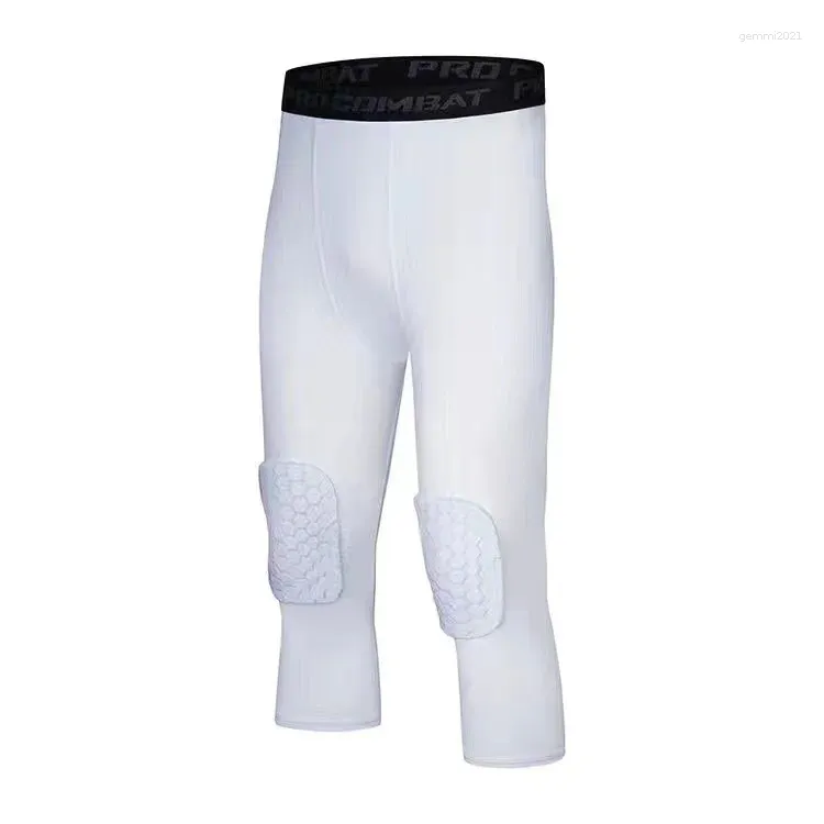 Herenbroeken Basketbalshorts Sport Anti-vermijding Veiligheid Heren Fitness 3/4-leggings met kniebeschermers Compressiebroeken Proof