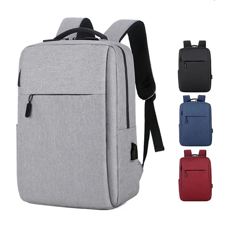 Zaino da lavoro da uomo Borsa da scuola per il tempo libero per studenti Borsa per computer impermeabile Borsa sportiva da viaggio da 16 pollici con porta di ricarica USB 240202