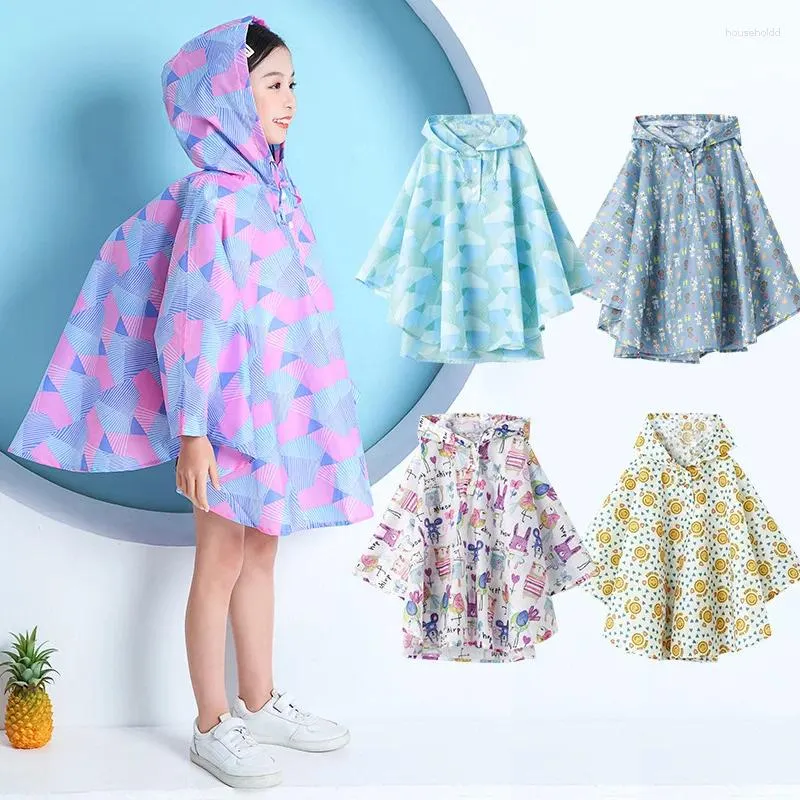 Raincoats Fashion Endorsement Bag Children's Large Cape Raincoat Student Baby Water Jacket Outdoor Rainproof Poncho Thin