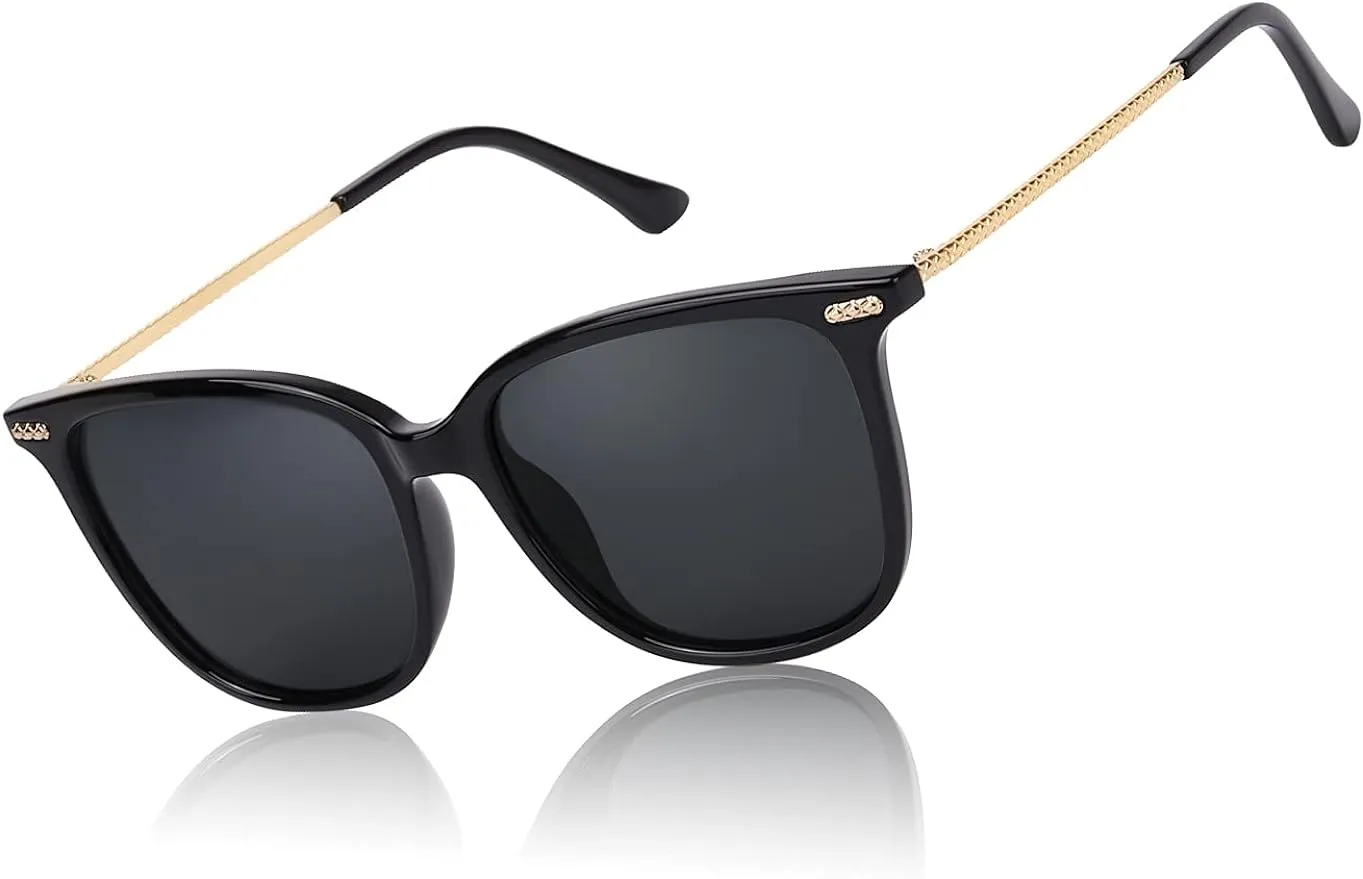 Polarized Square Mirrored Sunglasses UV Protection Sunglasses | Polarized Lens | UV 400 Protection | Chrome  main image 2
