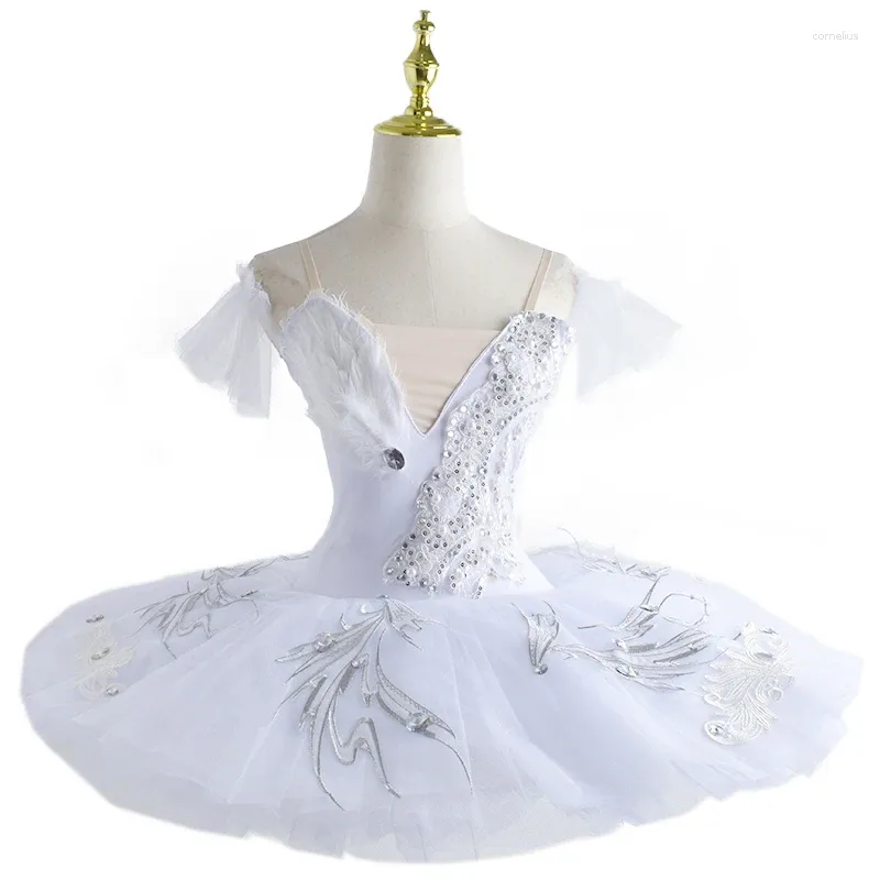 Stage Wear White Ballet Tutu Skirt For Children's Swan Lake Costumes Kids Belly Dance Clothing Performance Dress