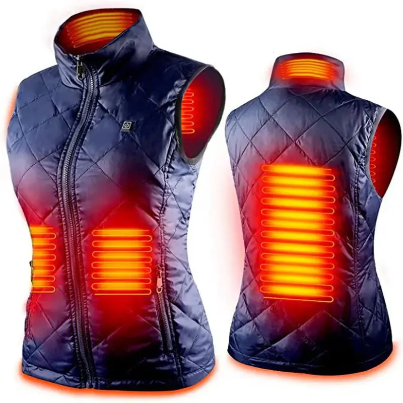 Femmes gilet chauffant automne et hiver coton gilet USB infrarouge électrique chauffage costume femmes Flexible thermique hiver chaud veste 240126