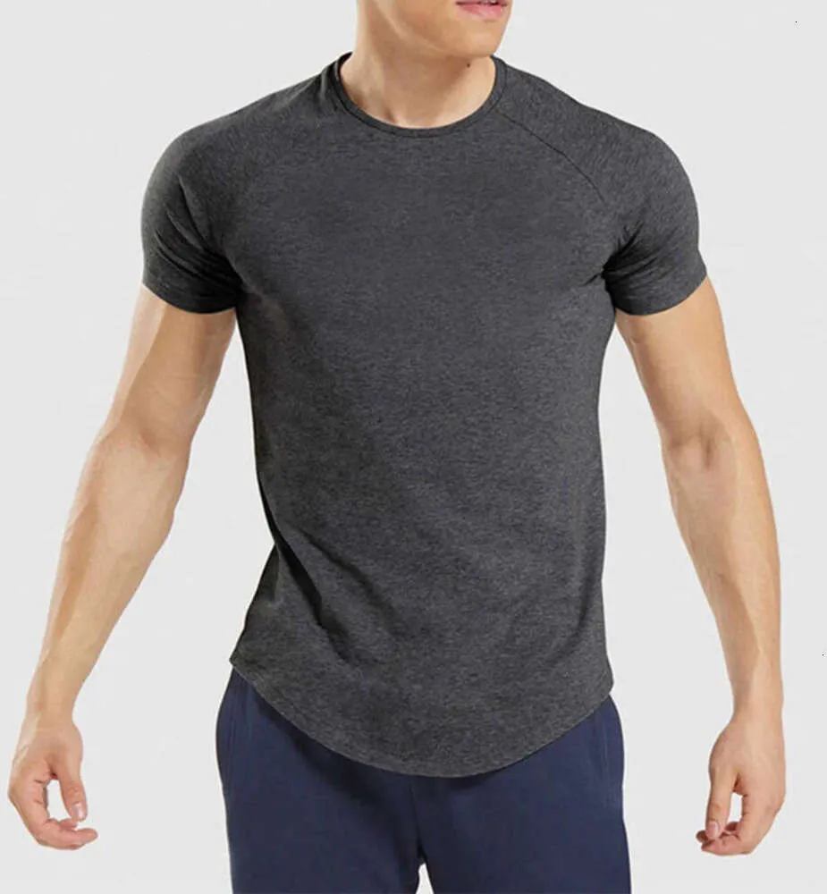 LL extérieur hommes t-shirt hommes tenue de Yoga séchage rapide anti-transpiration Sport haut court mâle à manches courtes pour Fitness 007