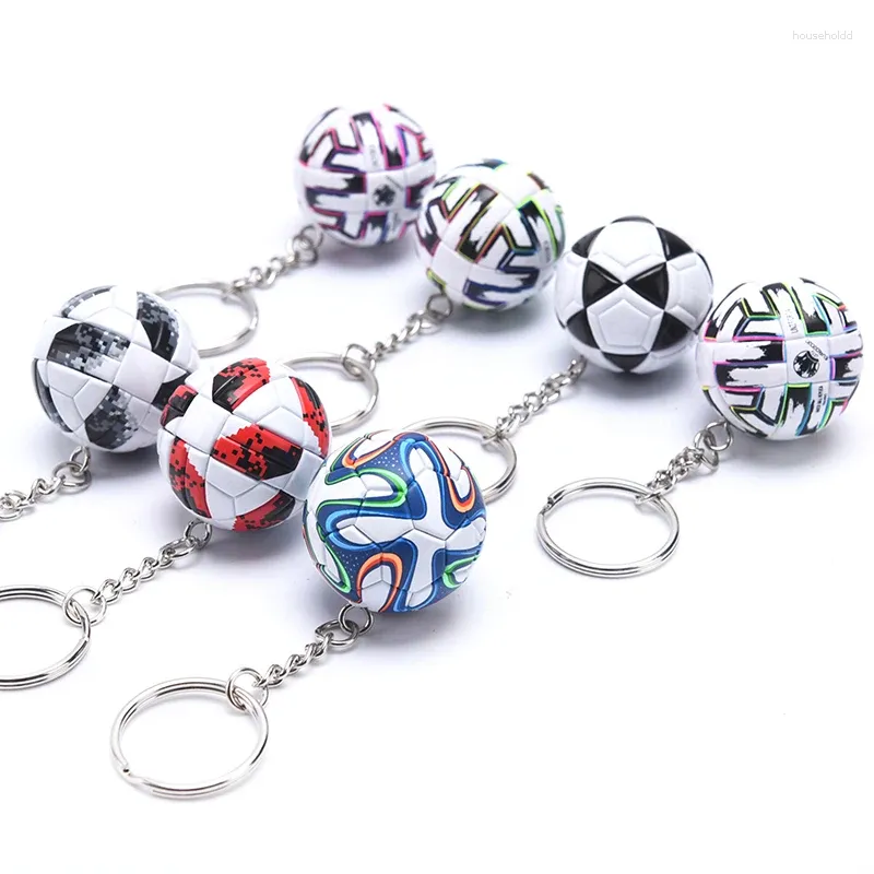 Keychains 1PC Sports Football Key Chains PU Leather Keyring For Men Soccer Fans Keychain Pendant Boyfriend Gifts