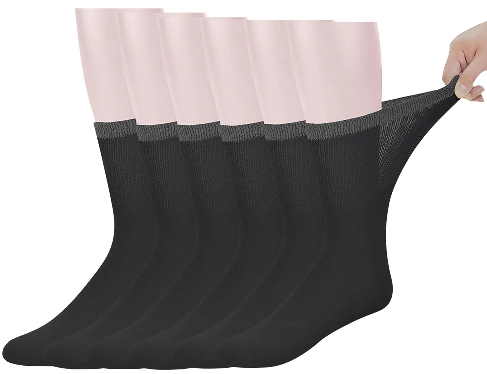 Мужские бамбуковые носки для диабетиков до середины икры с бесшовным носком, 6 пар, размер L, размер носков 1013 240129