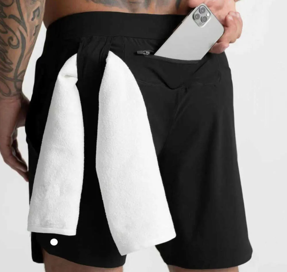 LL Shorts Männer Yoga Sport Fünfte Hose Outdoor Fitness Schnelltrocknung Reißverschlusstasche hinten Einfarbig Lässig Laufen Lululemens Tops Qualität Rabatt Mode 771