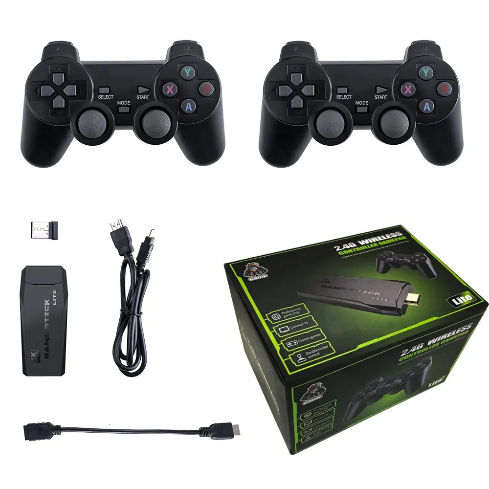 Video Game Console 64G Built-in 20000 Jogos Retro Handheld Game Console Controlador Sem Fio Jogo Stick para Crianças Presentes de Natal 240124