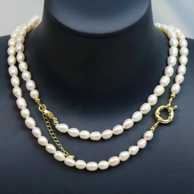 5 pezzi di perle d'acqua dolce collana di perline collana di gioielli di moda collana regalo per le donne elegante collana jewerly 21121 240127