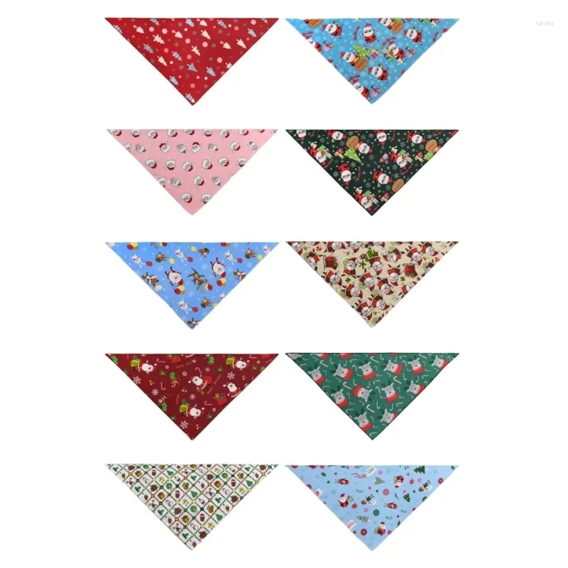 Hundkläder 2st Pet Bandana för Cat Dogs Christmas Party Props Tryckt Bandanas Scarf Salivatowel Holiday Collar Dropship