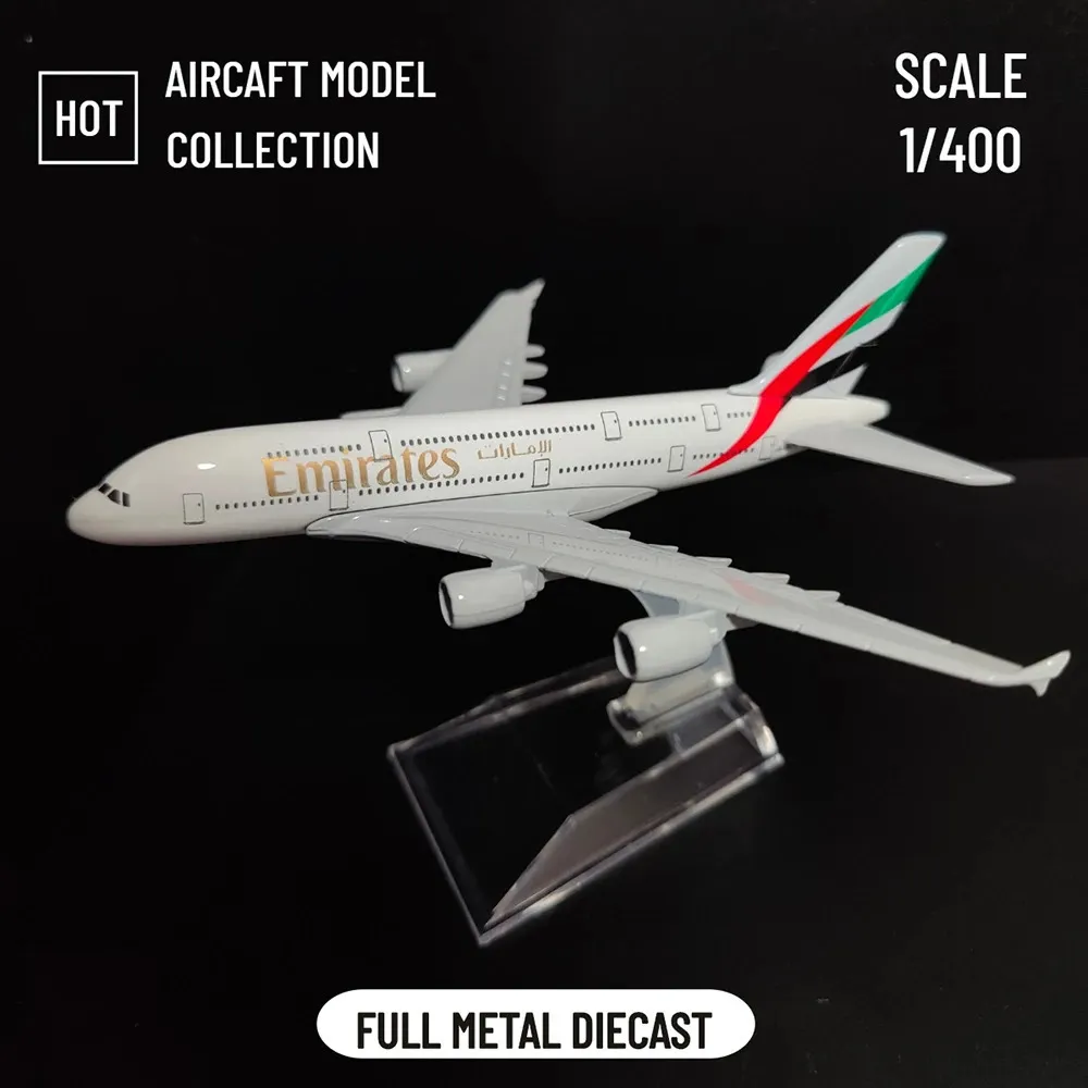 1 400 Skala Metal Aircraft Replica Emirates Airlines A380 B777 Airplane Diecast Model Aviation Plan Collectible Toys for Boys 240131