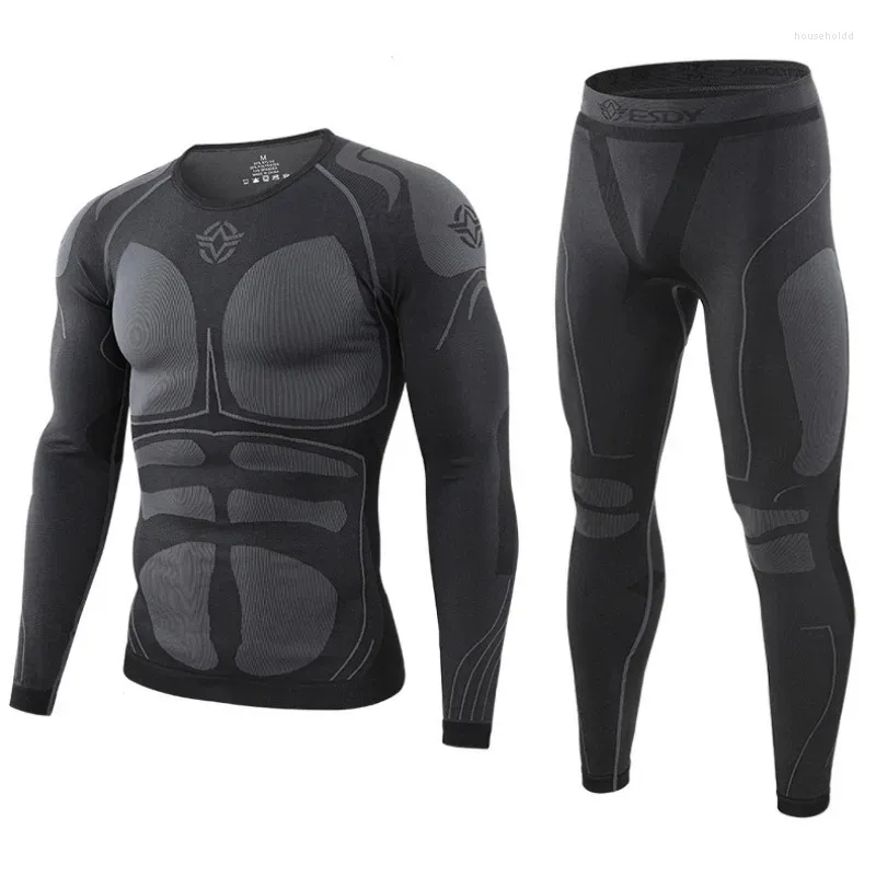 Roupa interior térmica masculina ternos do esporte ao ar livre ciclismo compressão roupas esportivas de secagem rápida respirável fitness correndo fatos de treino