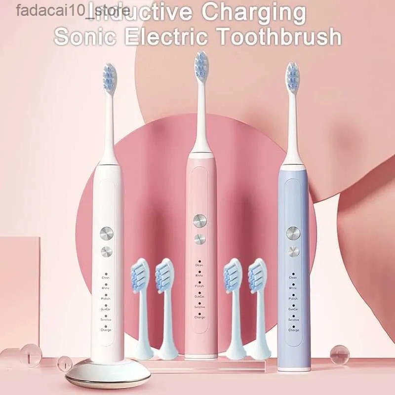 Toothbrush Dental Electric Brushes Ultrasonic 5th Gear Induction Charging Toothbrushes Timing IPX7 Waterproof Teeth Brush with Storage Box Q240202