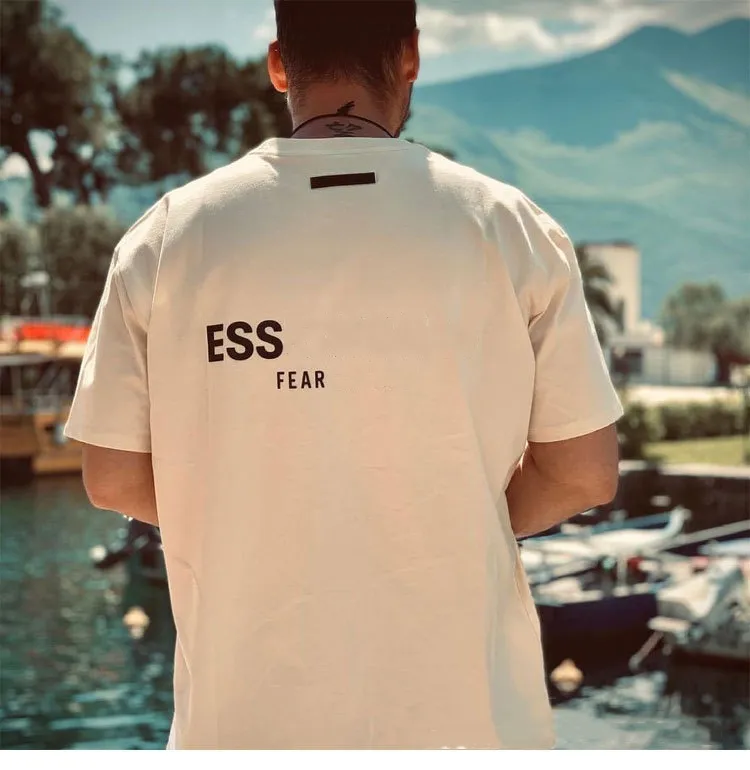 ESS T-shirt Designer T-shirt Summer EssentialSweatshirts Polo Mens Womens Top Chest LETTER LAMINÉ IMPRESS