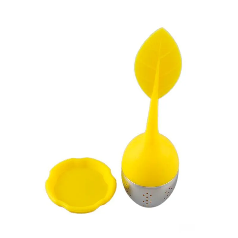 Silicon Tea Infuser Tool Leaf shape Food Grade Material Standard Make Bag Filter Creative Stainless Steel Strainers