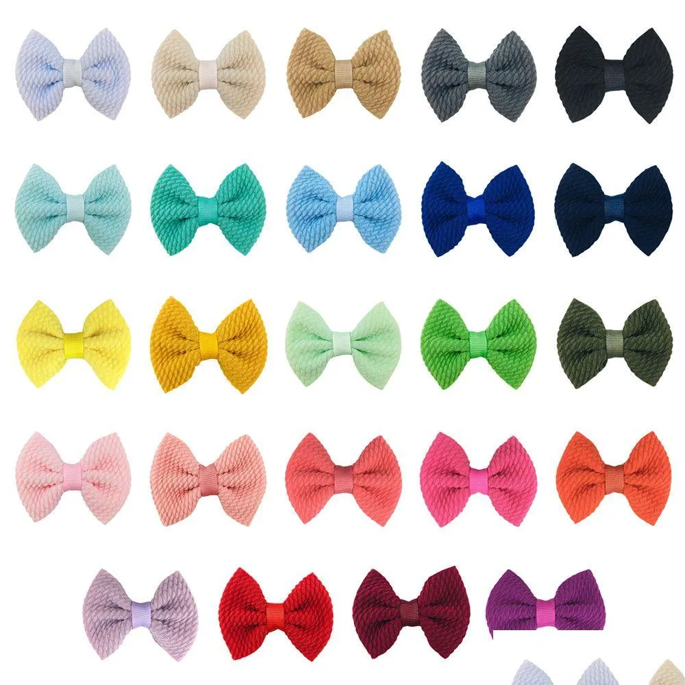 Accessoires de cheveux Nouveau 2.5 Baby Bows Nylon Bandeau Enfants Filles Knotbow Bandeaux élastiques Enfant Waffle Bow avec clips Épingles à cheveux Chapeaux D DDHBVG