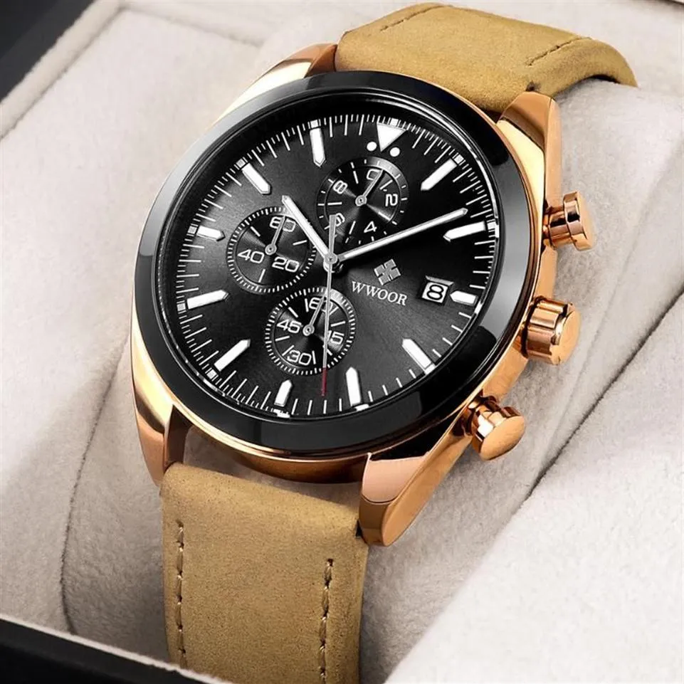 Zegarek wwoor 2021 Watch Men Classic Fashion Waterproof Quartz dla męskich sportowych zegarów analogowych Relogio Masculino195s