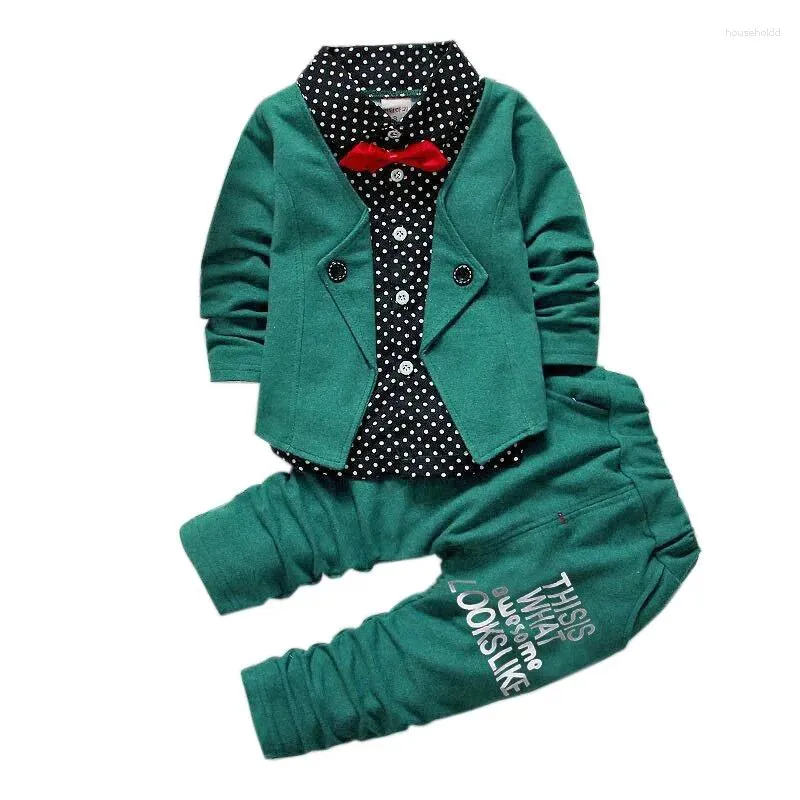 Kleidung Sets Kinder Kleidung Frühling Herbst Baby Jungen Langarm Gentleman Anzug Kinder Krawatte Hemd Hosen 2Ps Infant Weihnachten Outfit