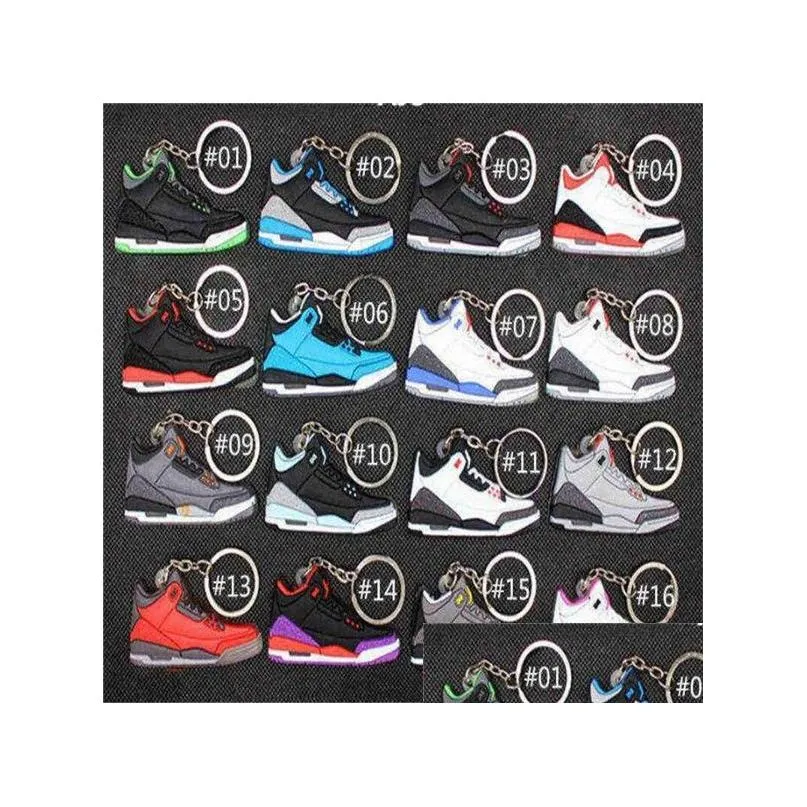 Mini Sile Sneaker Keychain Woman Men Kids Key Ring Gift Designer Shoes Keychains Handbag Chain Basketball Holder Drop Delivery Dhtxr