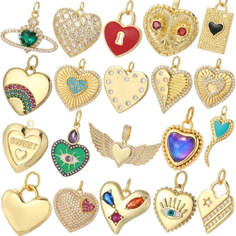 Charms 30 Stil süße rote Herz Liebe für Schmuckherstellung liefert DIY Armband Halskette Ohrringe Gold Farbe Dijes