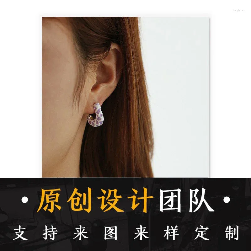 Stud Earrings Handmade Oil Drops Can Lift The Design Team's Color Contrast Hand-painted Customized And