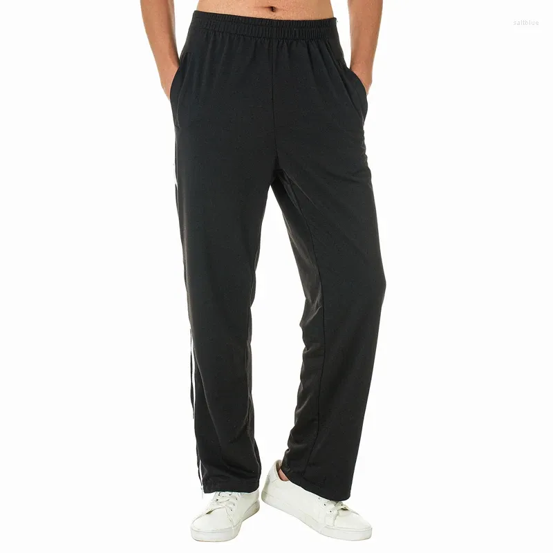 Men's Pants Mens Track Elastic Waist Zip Up Trousers Casual Athletic Wide Leg Sweatpants Joggers With Pockets